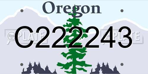 C222243 Oregon License Plate