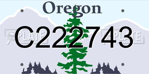 C222743 Oregon License Plate