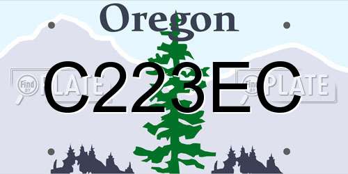 C223EC Oregon License Plate