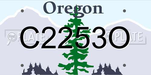 C2253O Oregon License Plate
