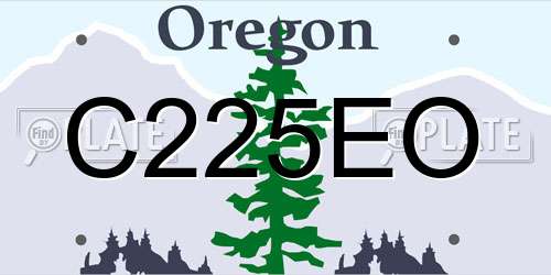 C225EO Oregon License Plate