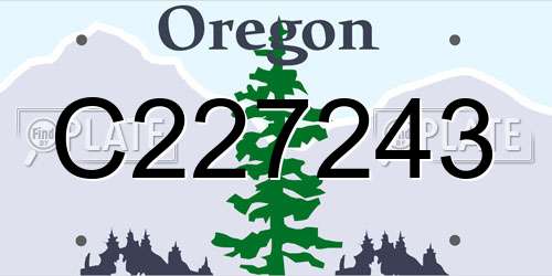 C227243 Oregon License Plate
