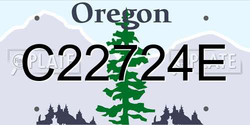 C22724E Oregon License Plate