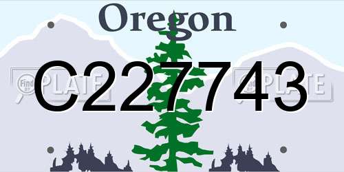 C227743 Oregon License Plate