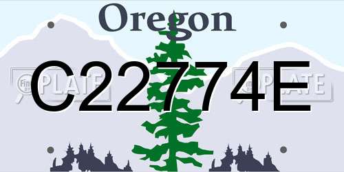 C22774E Oregon License Plate