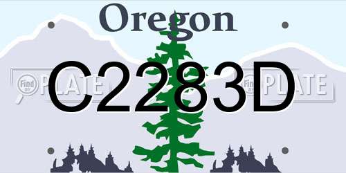 C2283D Oregon License Plate