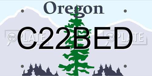 C22BED Oregon License Plate