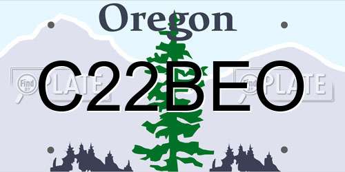 C22BEO Oregon License Plate