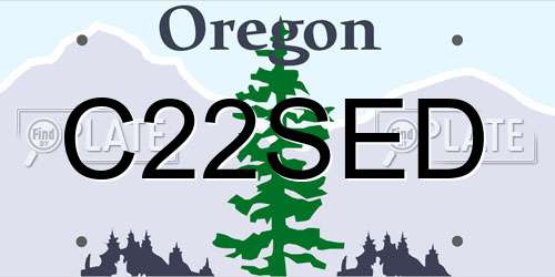 C22SED Oregon License Plate