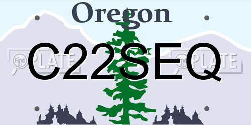 C22SEQ Oregon License Plate