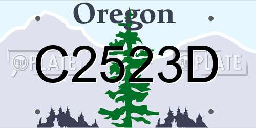 C2523D Oregon License Plate