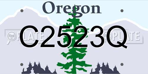 C2523Q Oregon License Plate