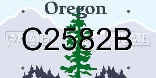 C2582B Oregon License Plate