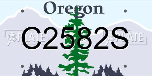 C2582S Oregon License Plate