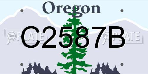 C2587B Oregon License Plate