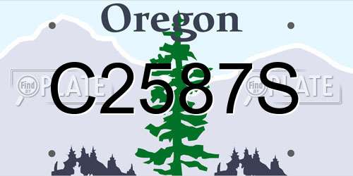 C2587S Oregon License Plate
