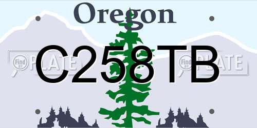 C258TB Oregon License Plate