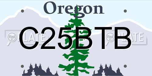 C25BTB Oregon License Plate