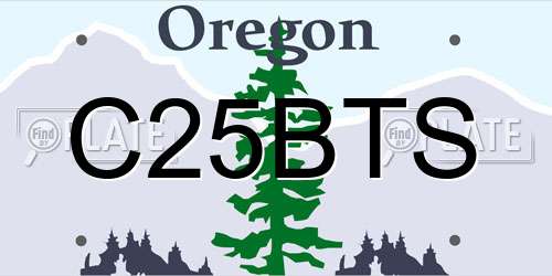 C25BTS Oregon License Plate