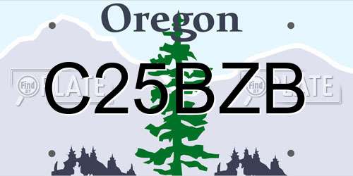 C25BZB Oregon License Plate