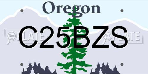 C25BZS Oregon License Plate