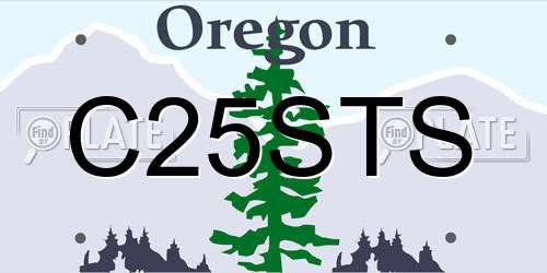 C25STS Oregon License Plate