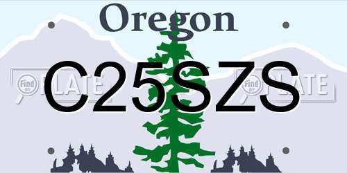 C25SZS Oregon License Plate