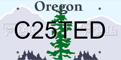 C25TED Oregon License Plate