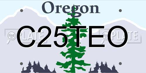 C25TEO Oregon License Plate