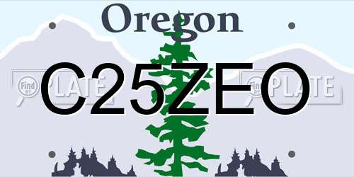 C25ZEO Oregon License Plate