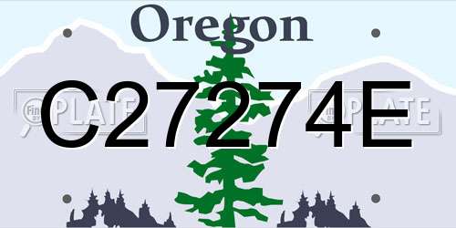 C27274E Oregon License Plate