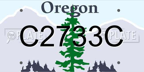 C2733C Oregon License Plate