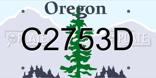 C2753D Oregon License Plate