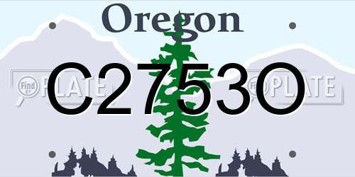 C2753O Oregon License Plate