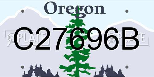 C27696B Oregon License Plate