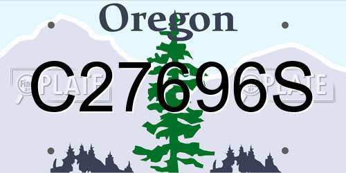 C27696S Oregon License Plate