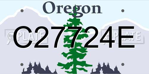 C27724E Oregon License Plate