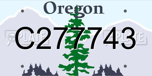 C277743 Oregon License Plate