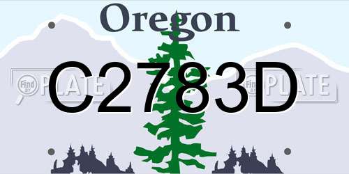 C2783D Oregon License Plate