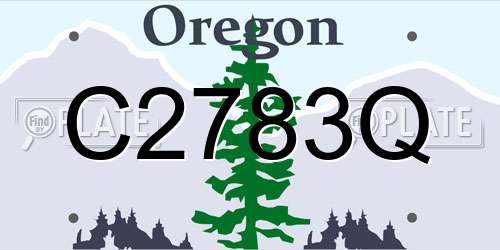 C2783Q Oregon License Plate