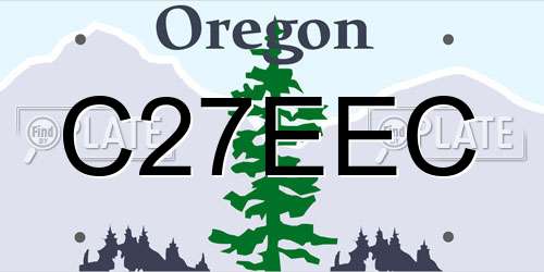 C27EEC Oregon License Plate