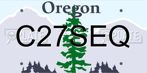 C27SEQ Oregon License Plate