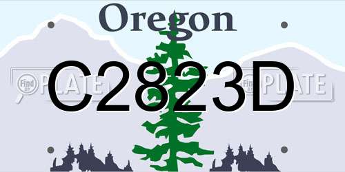 C2823D Oregon License Plate