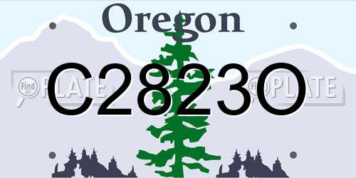 C2823O Oregon License Plate