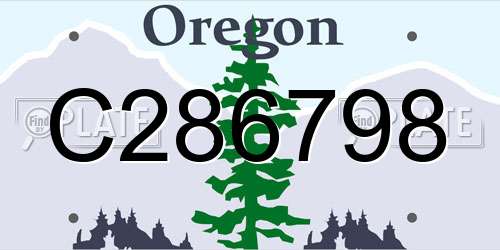 C286798 Oregon License Plate