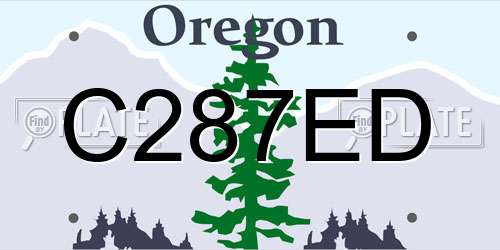 C287ED Oregon License Plate