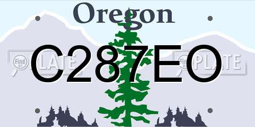 C287EO Oregon License Plate