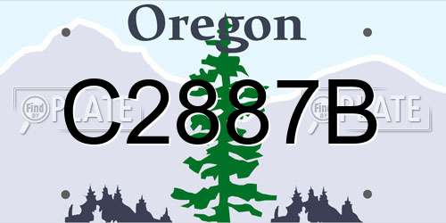 C2887B Oregon License Plate