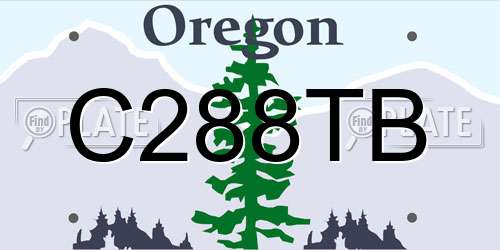 C288TB Oregon License Plate