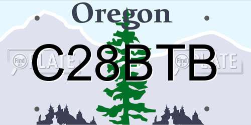 C28BTB Oregon License Plate